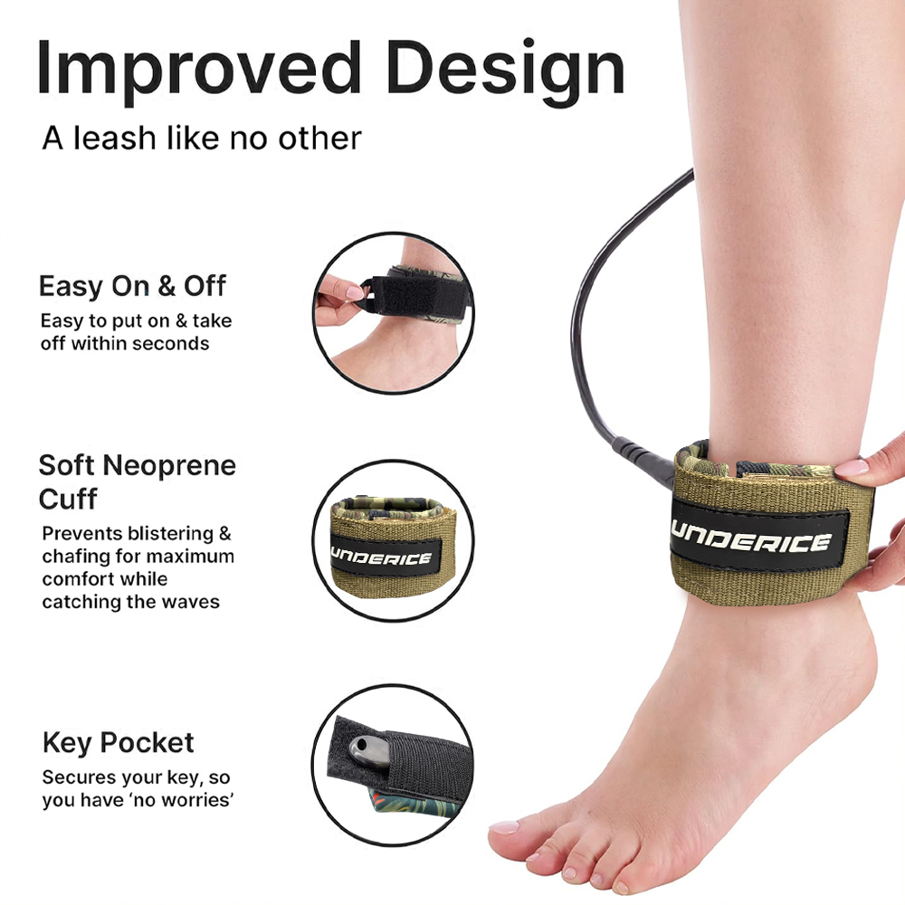Correa de seguridad UICE para  - Surfboard Leash Ankle reseña y precio